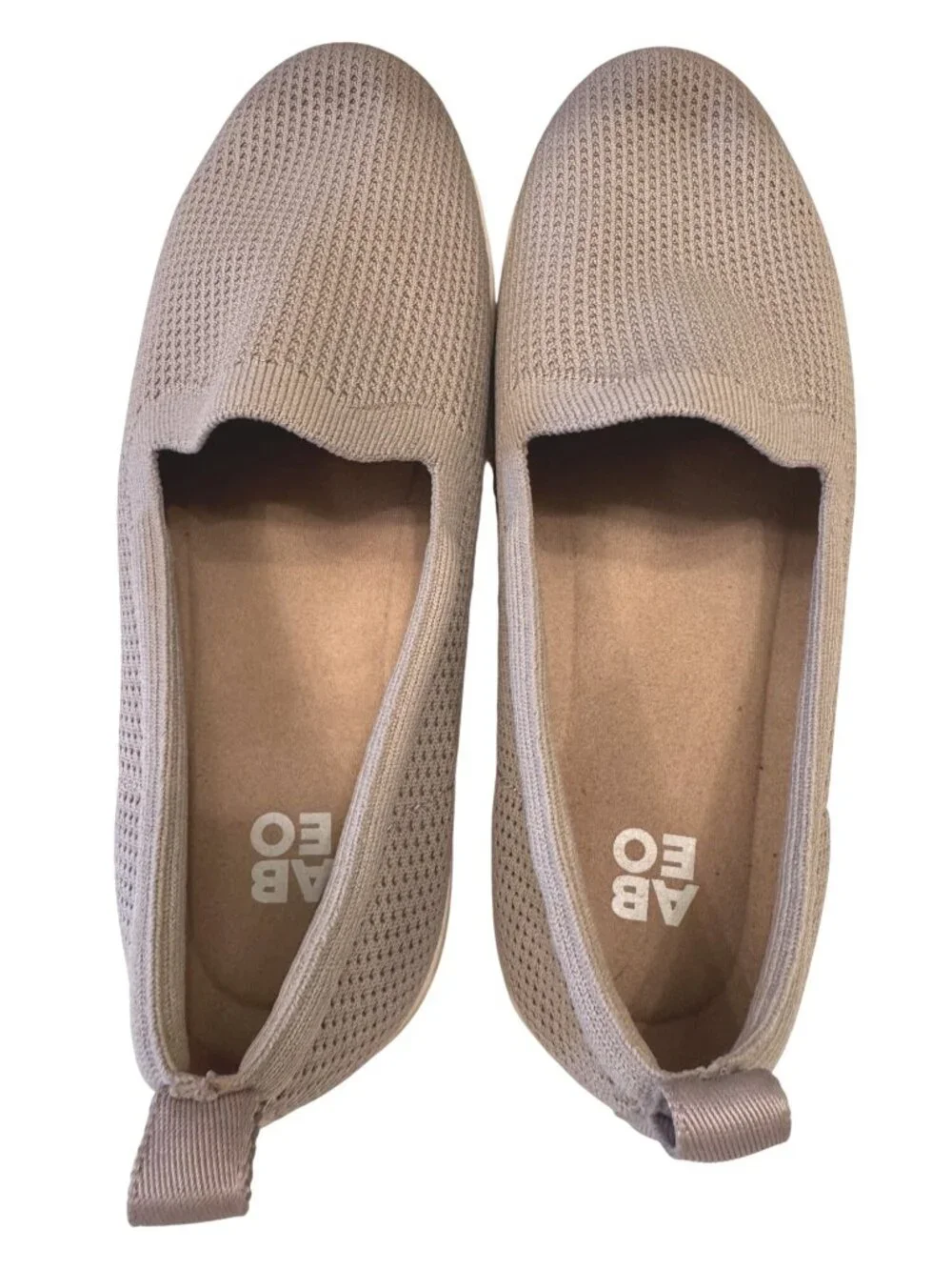 Abeo Encore Knit Size 8.5 Women’s Slip On Sneaker Taupe EUC Arch Support Ortho